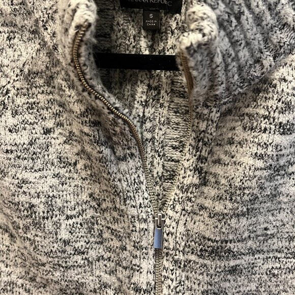 Banana Republic Marled Knit Zip-Front Sweater | Size Small - Picture 2 of 4